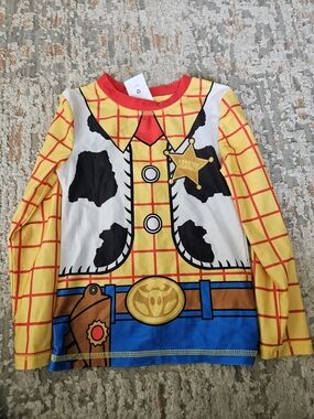 Disney Yellow Red Woody Sheriff Print Kids Rashguard